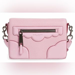 Marc Jacobs Scollop Edge Detail Leather Crossbody Bag Pink Fleur